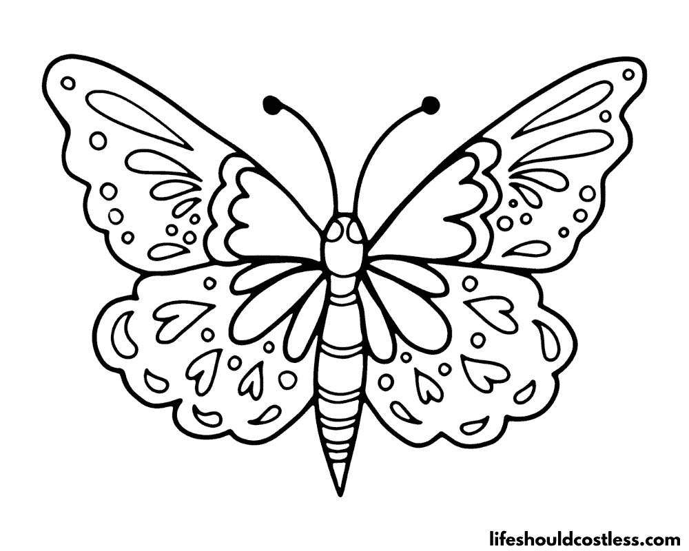 Butterfly coloring sheets example