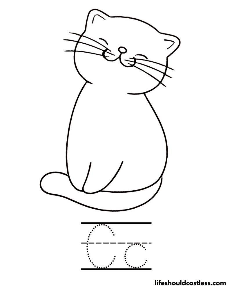 C is for cat printable example