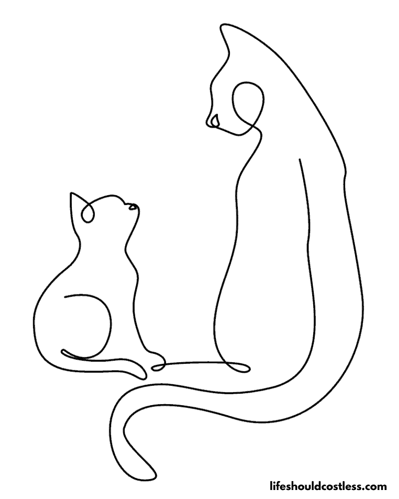 Cat Coloring Page Example
