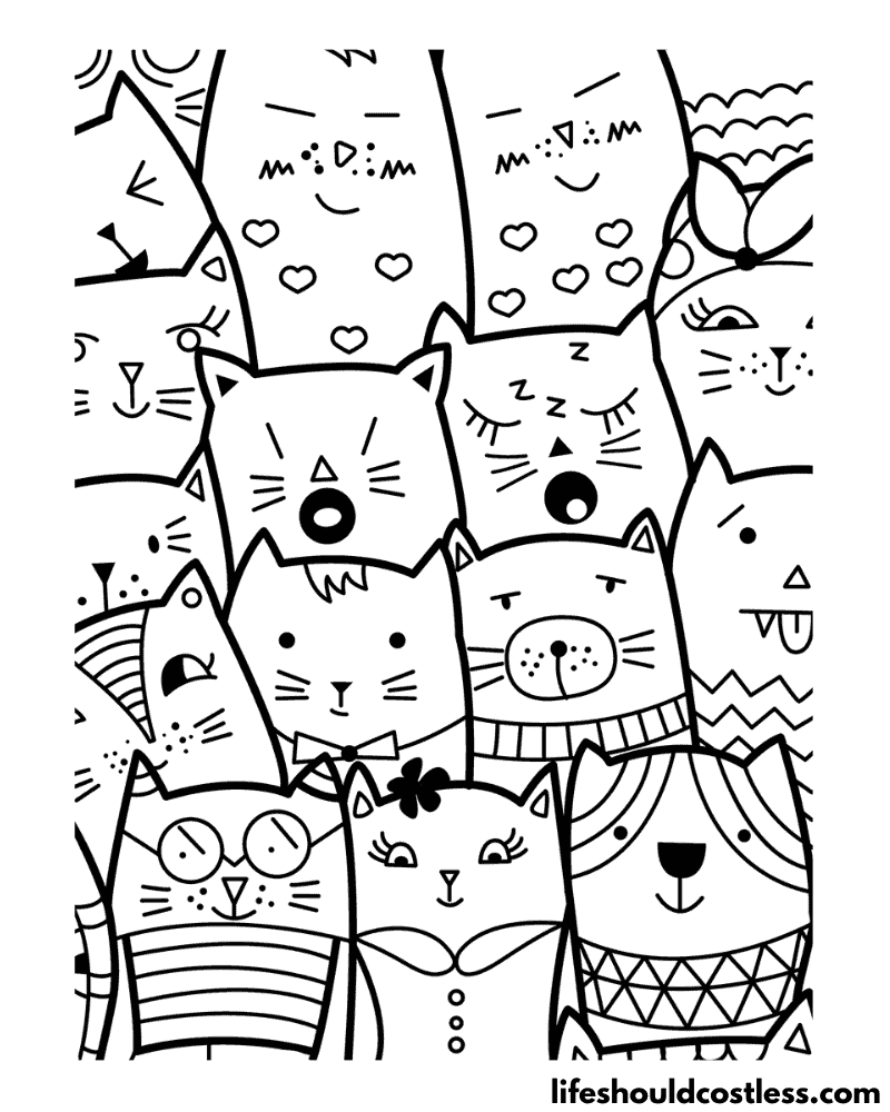 Cats Colouring Pages Example