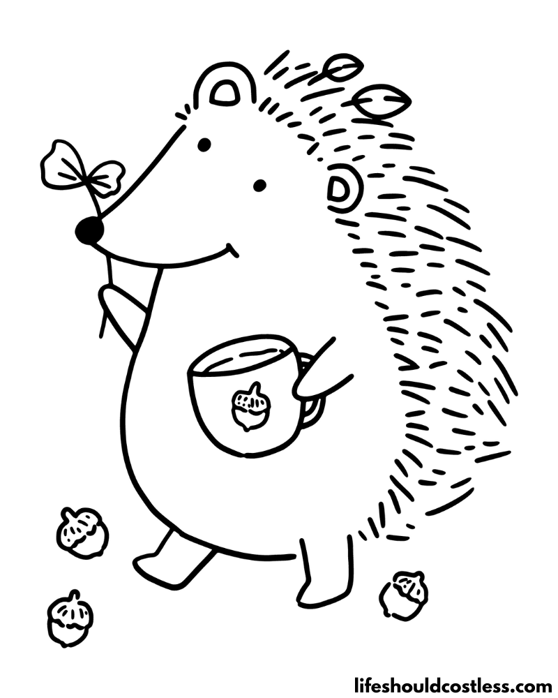 Coloring Page Hedgehog Example