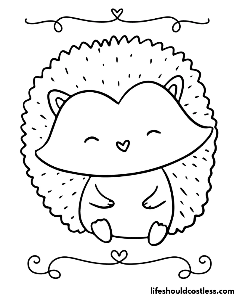 Coloring Page Hedgehog Template Example