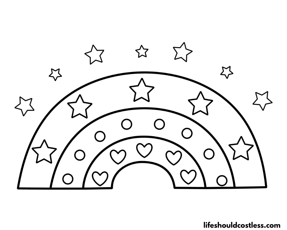 Coloring Page Of A Rainbow Example