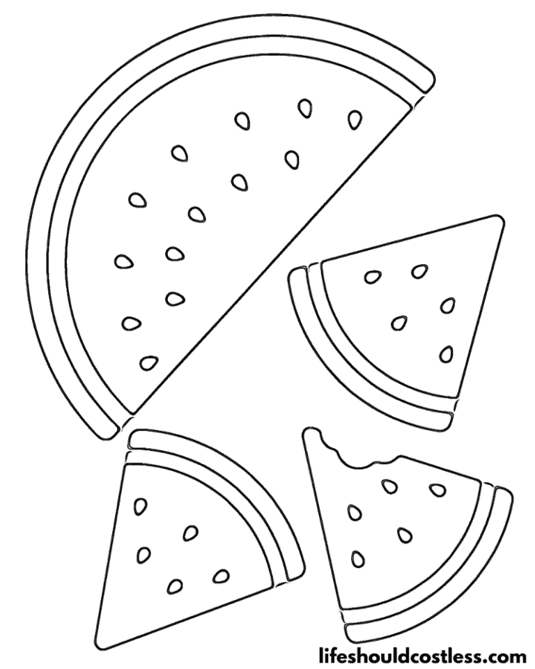 Watermelon Coloring Pages (free PDF prints) - Life Should Cost Less