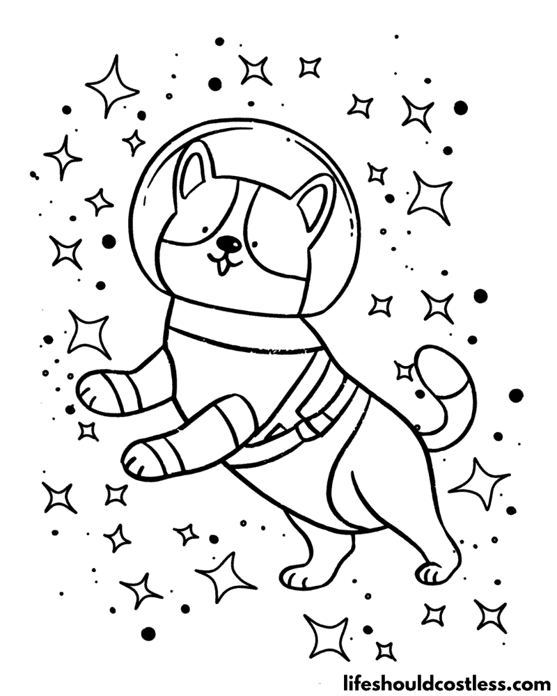 Coloring Pages For Dog Astronaut Example