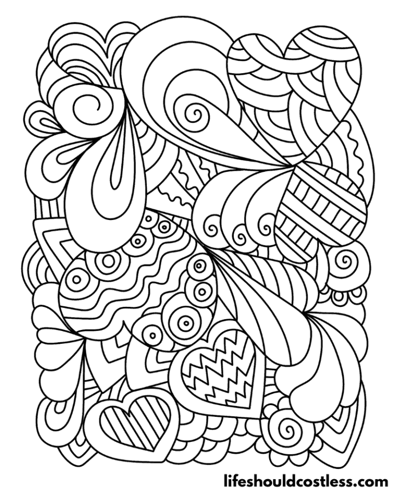 Love Coloring Pages (free printable PDF templates) - Life Should Cost Less