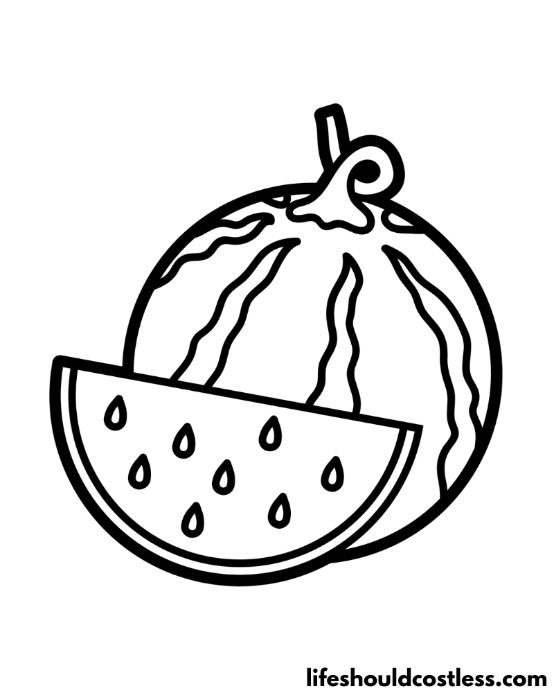 Coloring Pages Of Watermelon Example