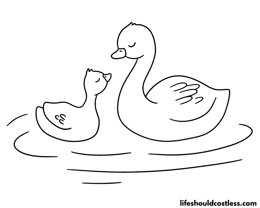 Coloring page swan example
