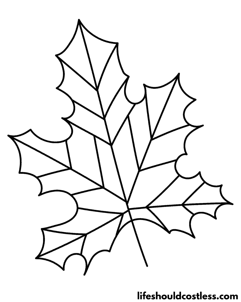 Coloring pages leaf example