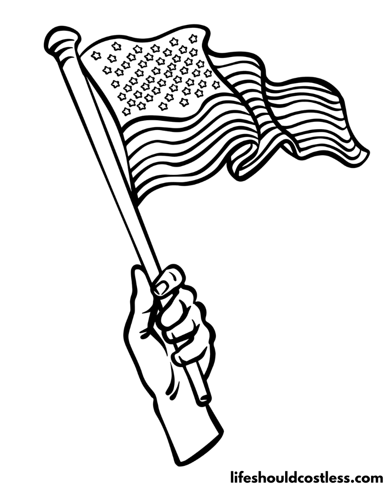 Coloring pages of American flag example