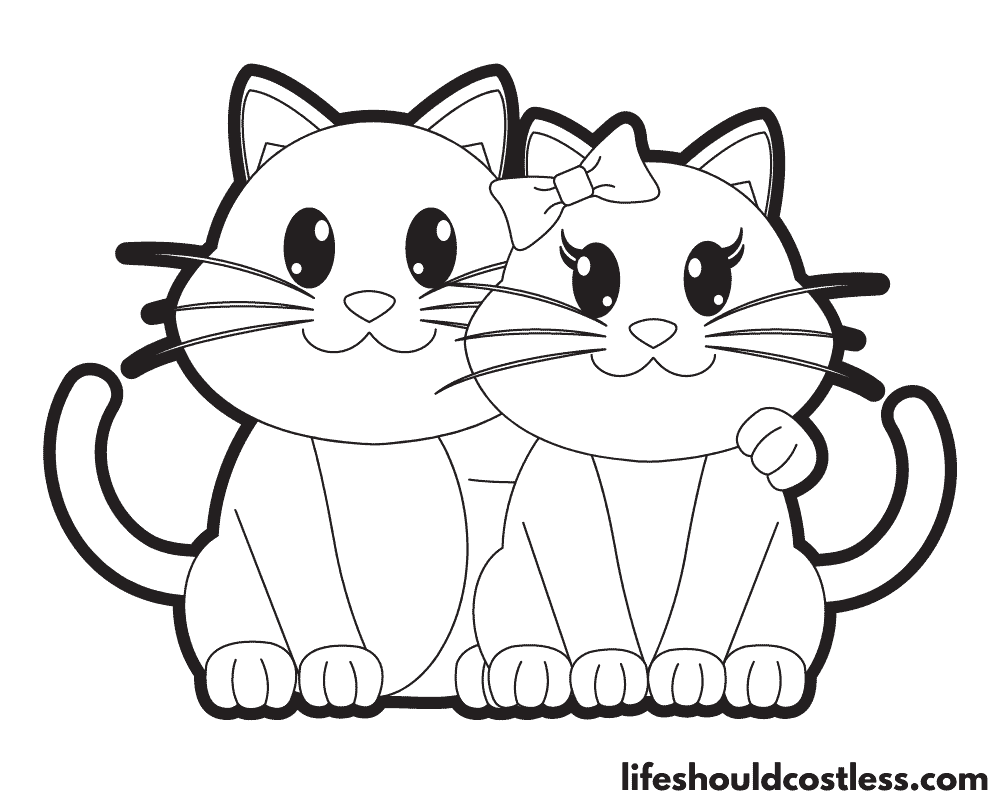 Coloring pages of cats example