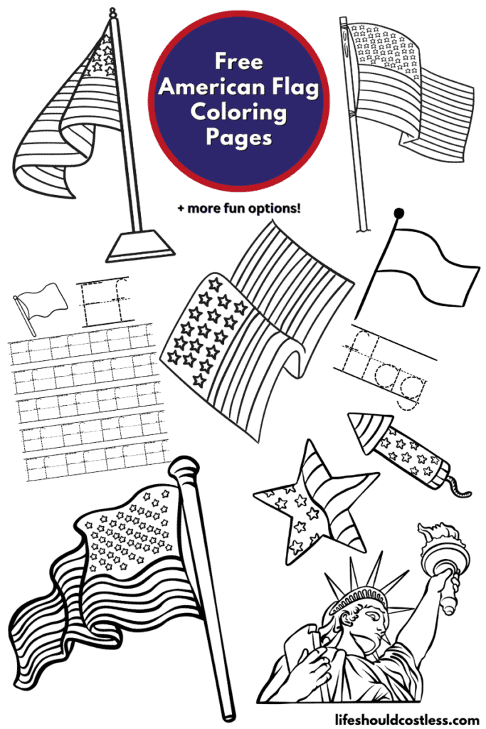 Coloring pages usa flag
