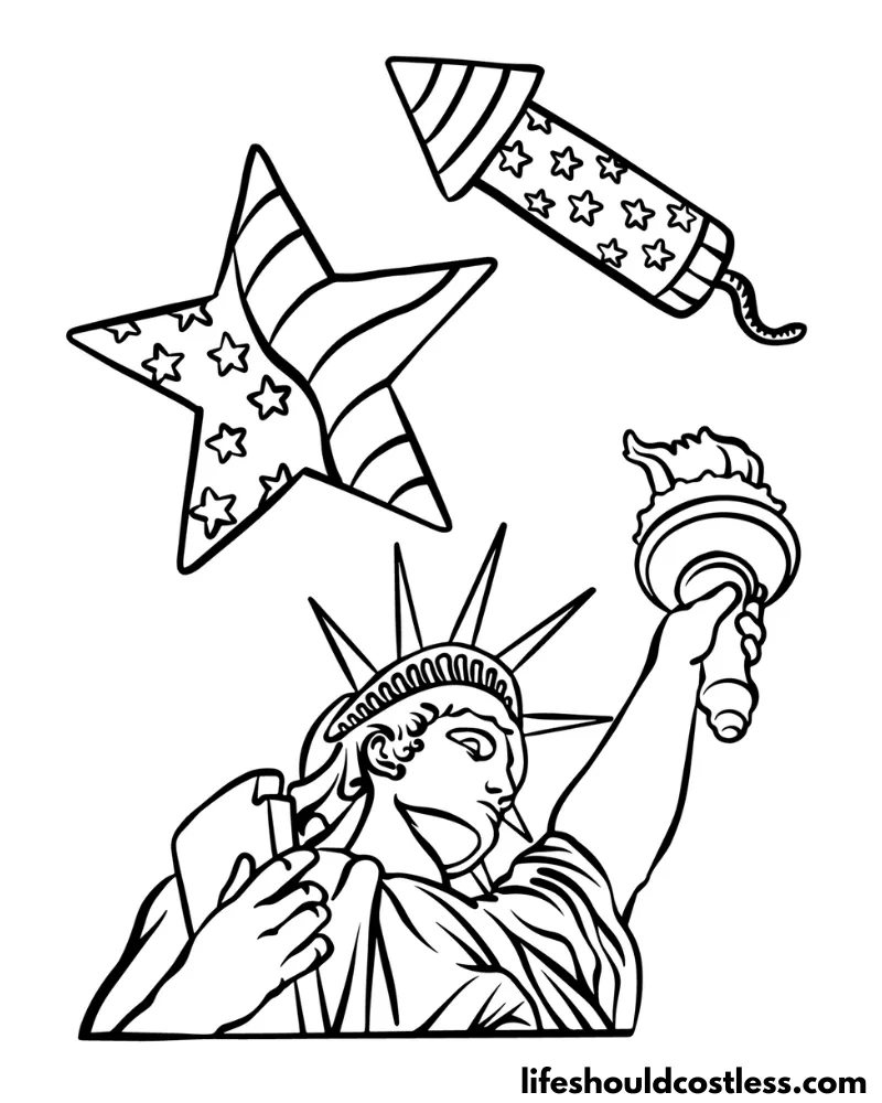 Coloring sheets American flag example