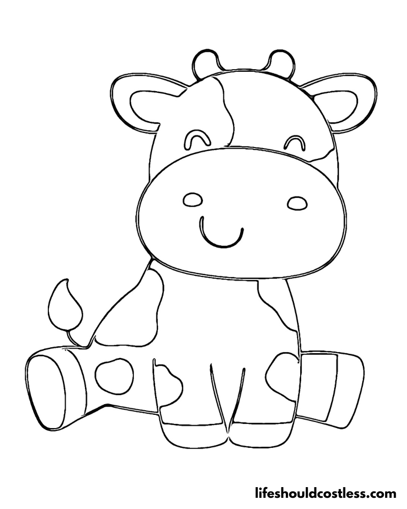 Cow face coloring page example (1)