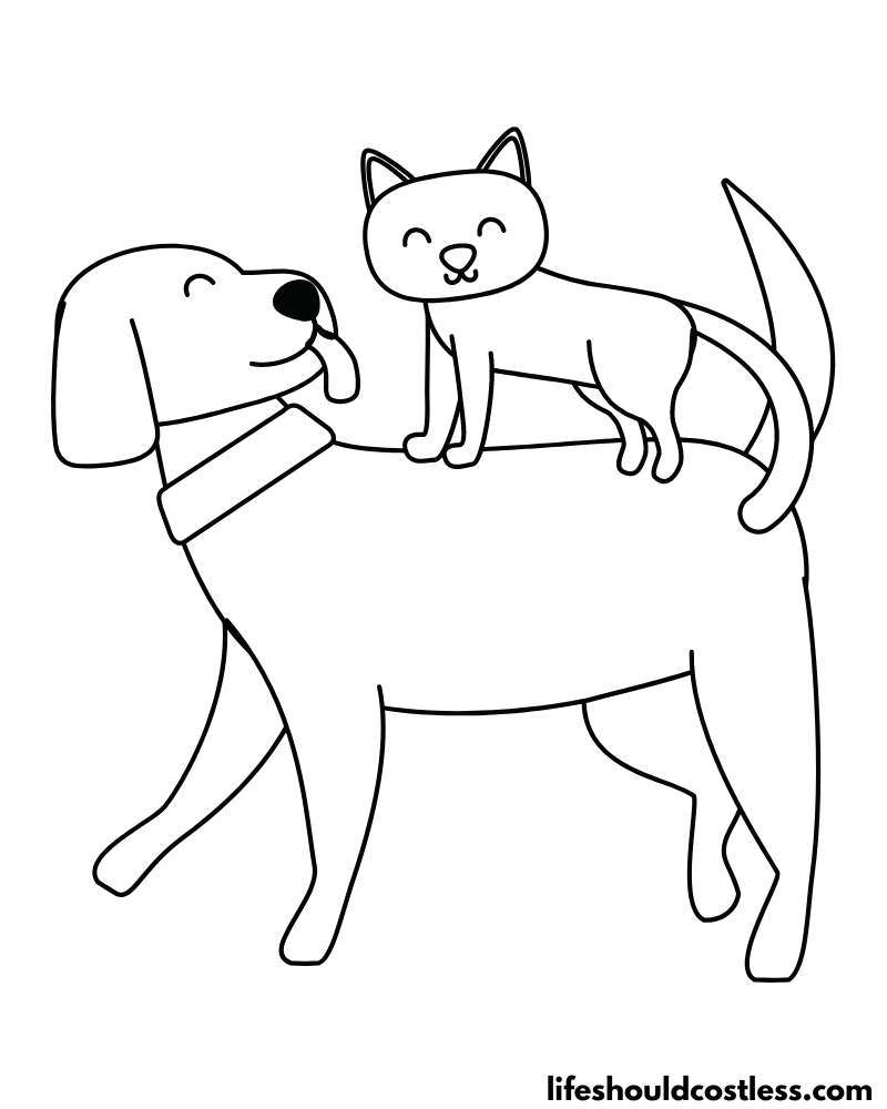 Dog and Cat Color Sheet Example