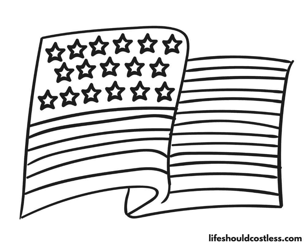 Flag of USA coloring page example
