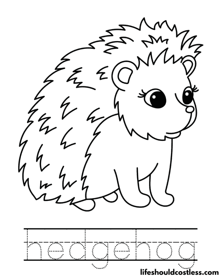 Hedgehog Coloring Pages (free PDF prints) - Life Should Cost Less