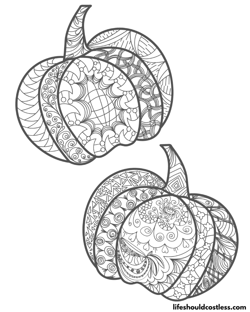 Intricate Pumpkins Color Sheet Example