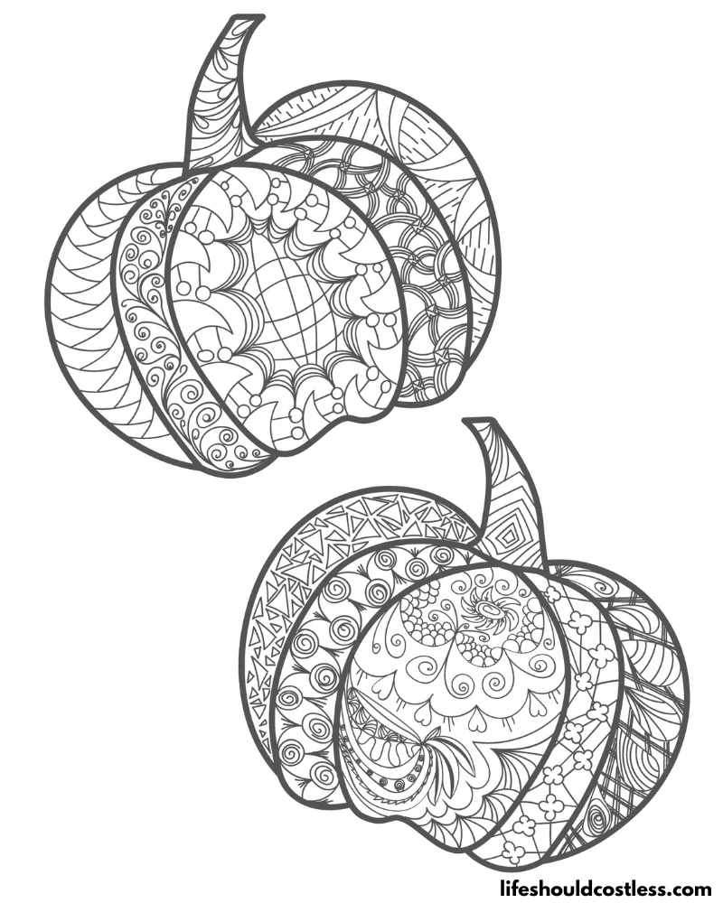 Intricate Pumpkins Color Sheet Example