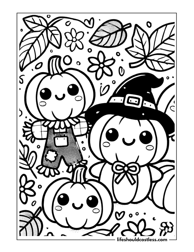 Kawaii pumpkin color sheet