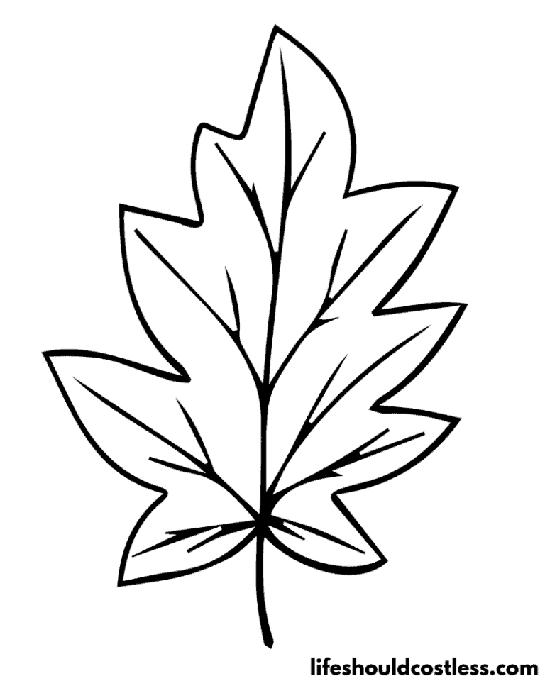 Leaf Coloring Pages (free PDF prints) - Life Should Cost Less