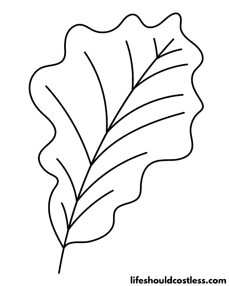 Leaf colouring pages example