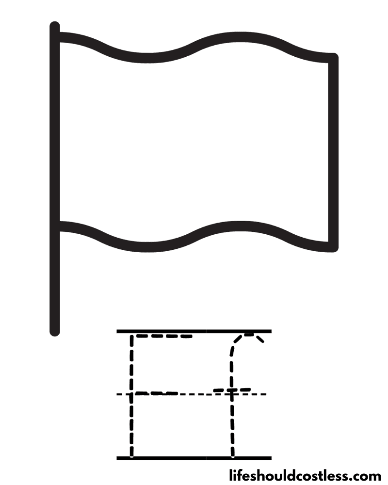 Letter F is for flag coloring page example