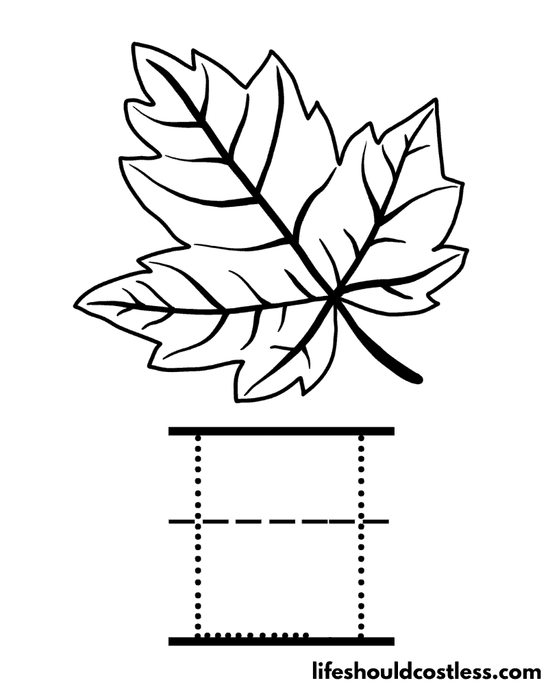 Letter L is for leaf coloring page example