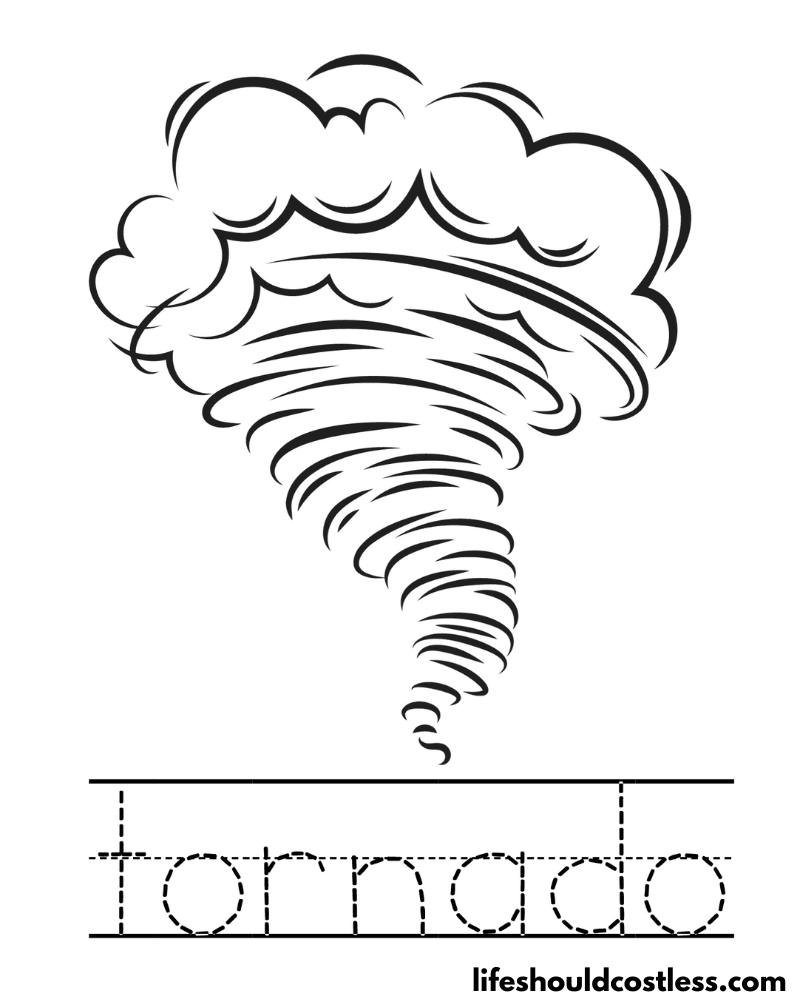 Letter T is for tornado worksheet example