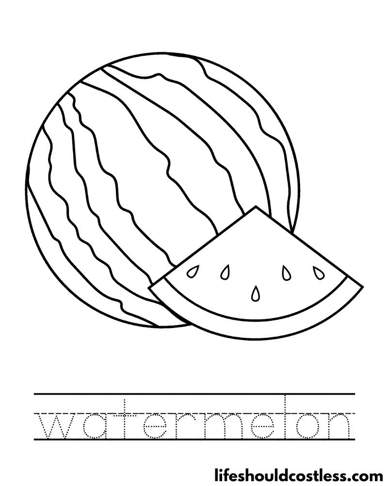 Letter W Is For Watermelon Worksheet Example