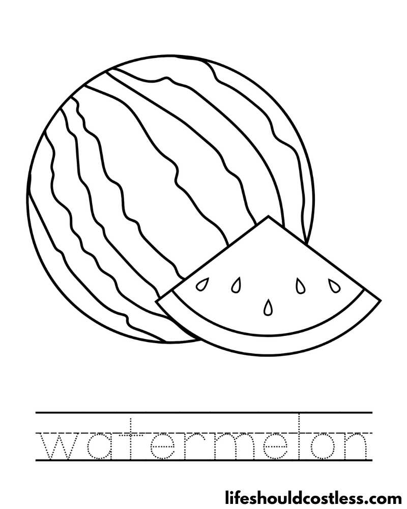 Letter W Is For Watermelon Worksheet Example