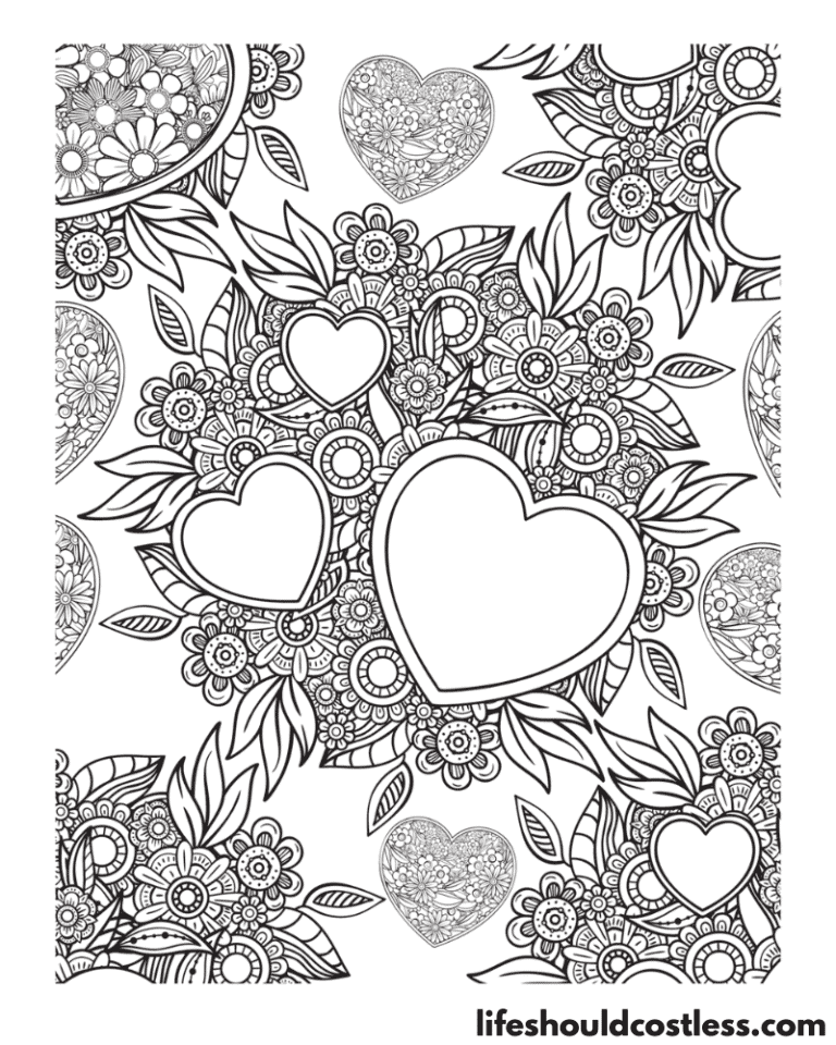 Love Coloring Pages (free printable PDF templates) - Life Should Cost Less