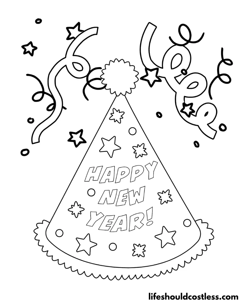 New Year Coloring Page Example