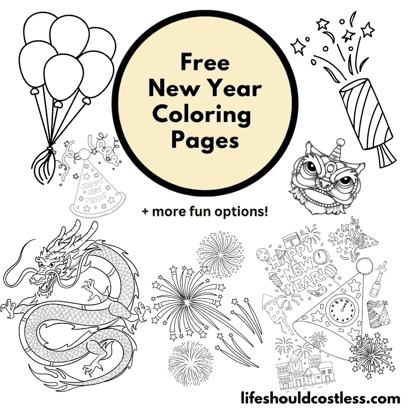 New years coloring sheets