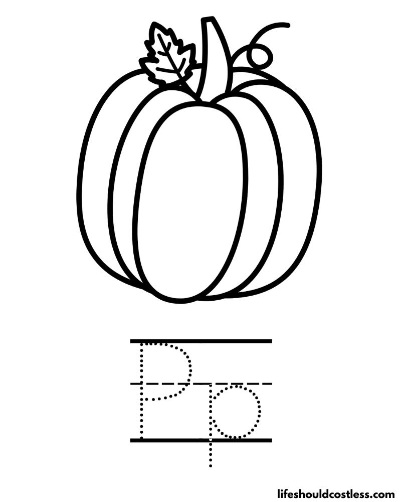 P is for pumpkin worksheet example