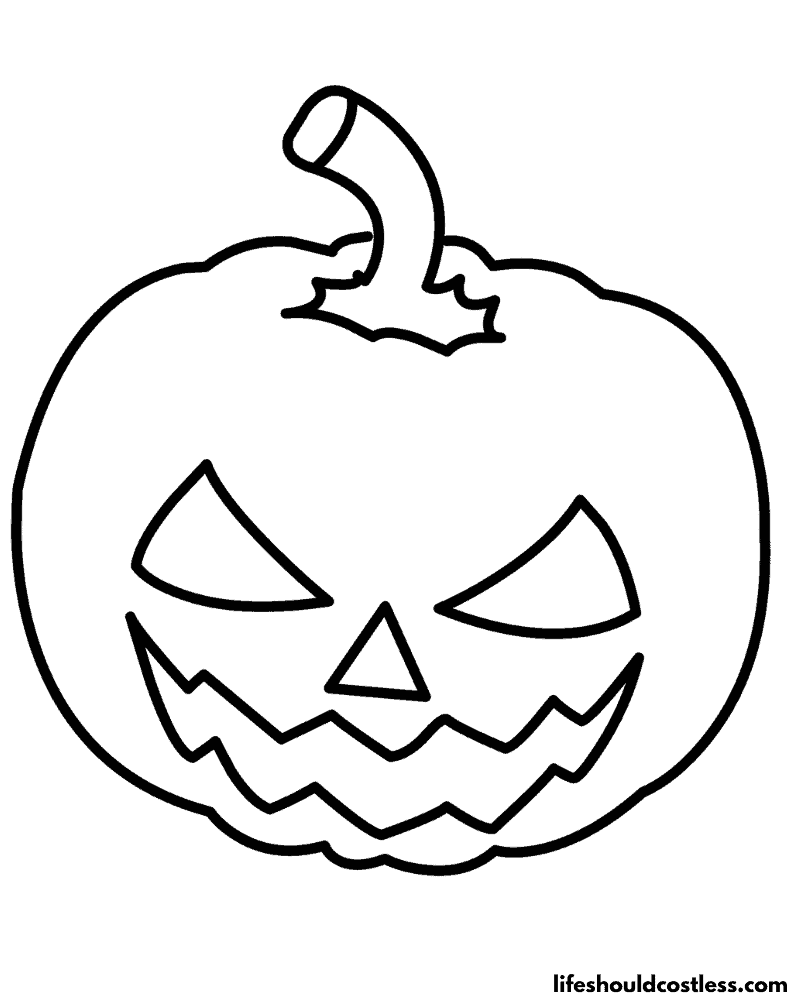 Pumpkin Head Jack O Lantern Coloring Page Example