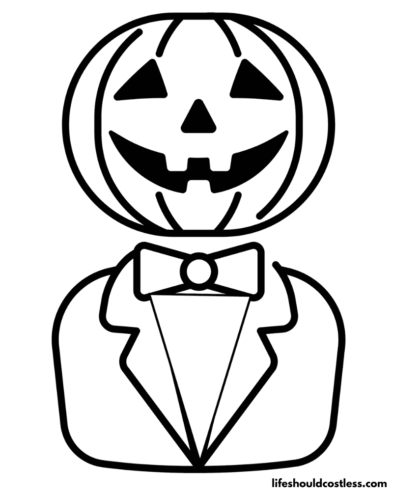 Pumpkin Man Jack O Lantern Coloring Sheet Example