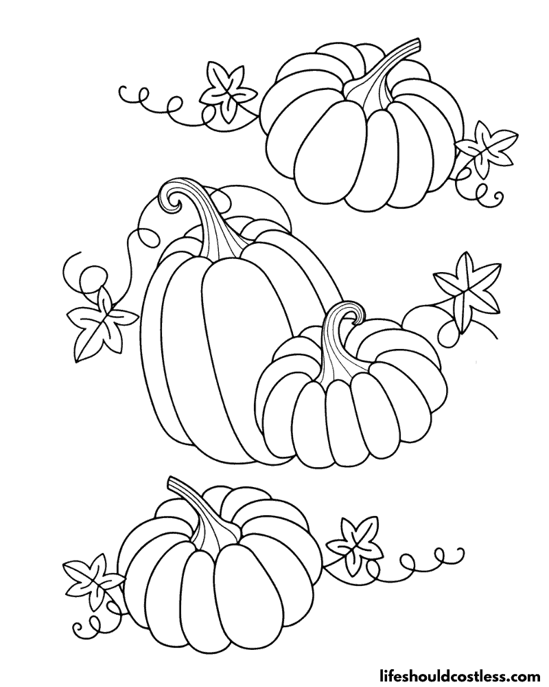 Pumpkin Patch Coloring Pages Example