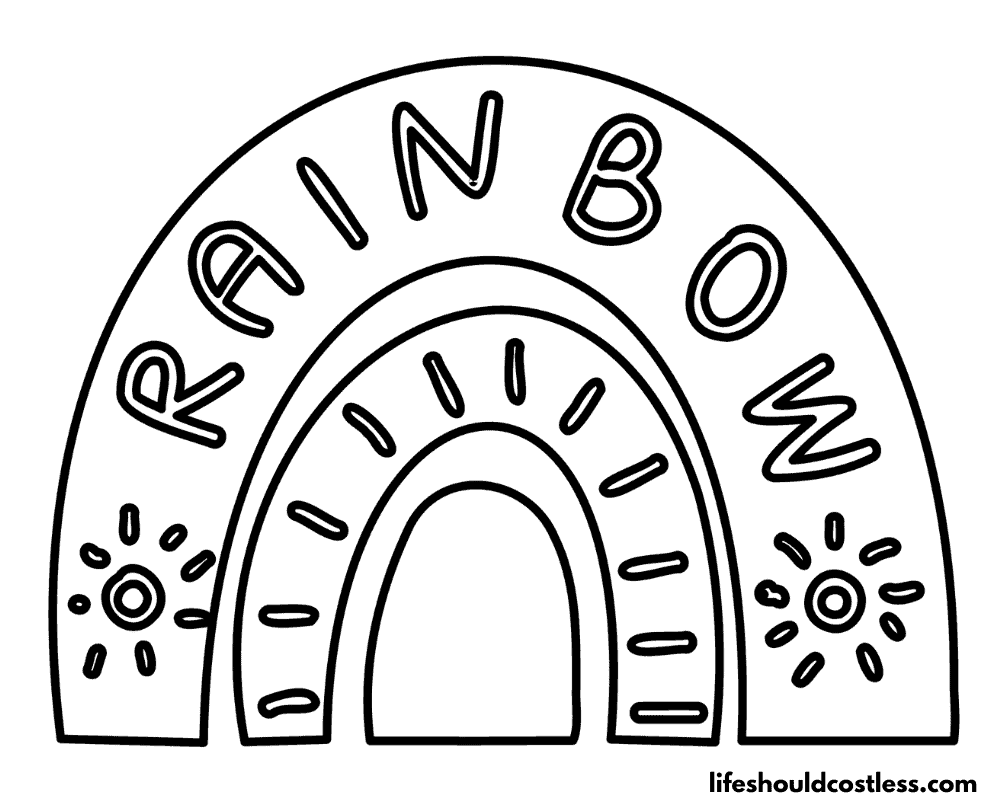 Rainbow Colouring Page Example