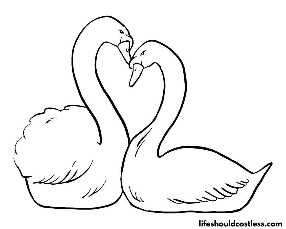Swan coloring page example