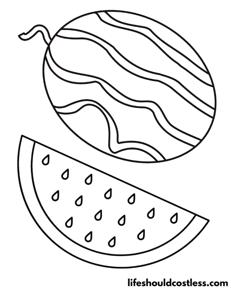 Watermelon Coloring Pages (free printable PDF templates) - Life Should ...