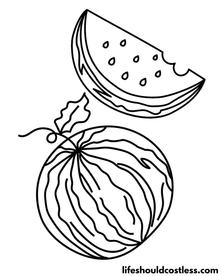 Watermelon Coloring Pages (free PDF prints) - Life Should Cost Less