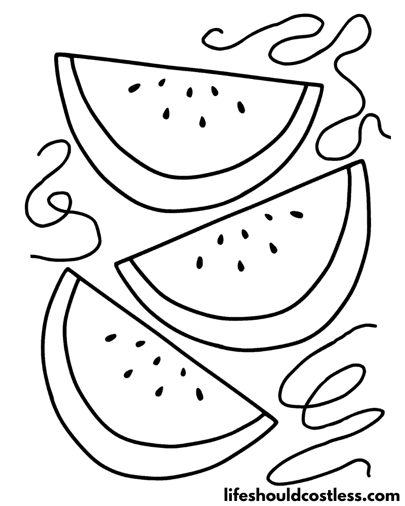 Watermelon Coloring Page Example