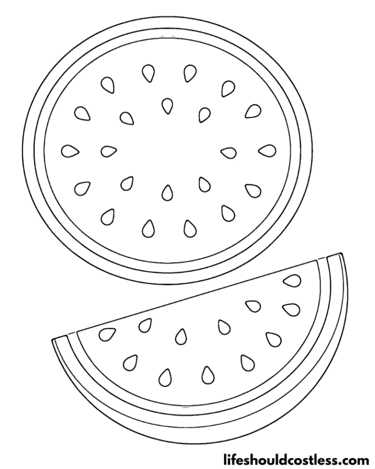 Watermelon Coloring Pages (free PDF prints) Life Should Cost Less