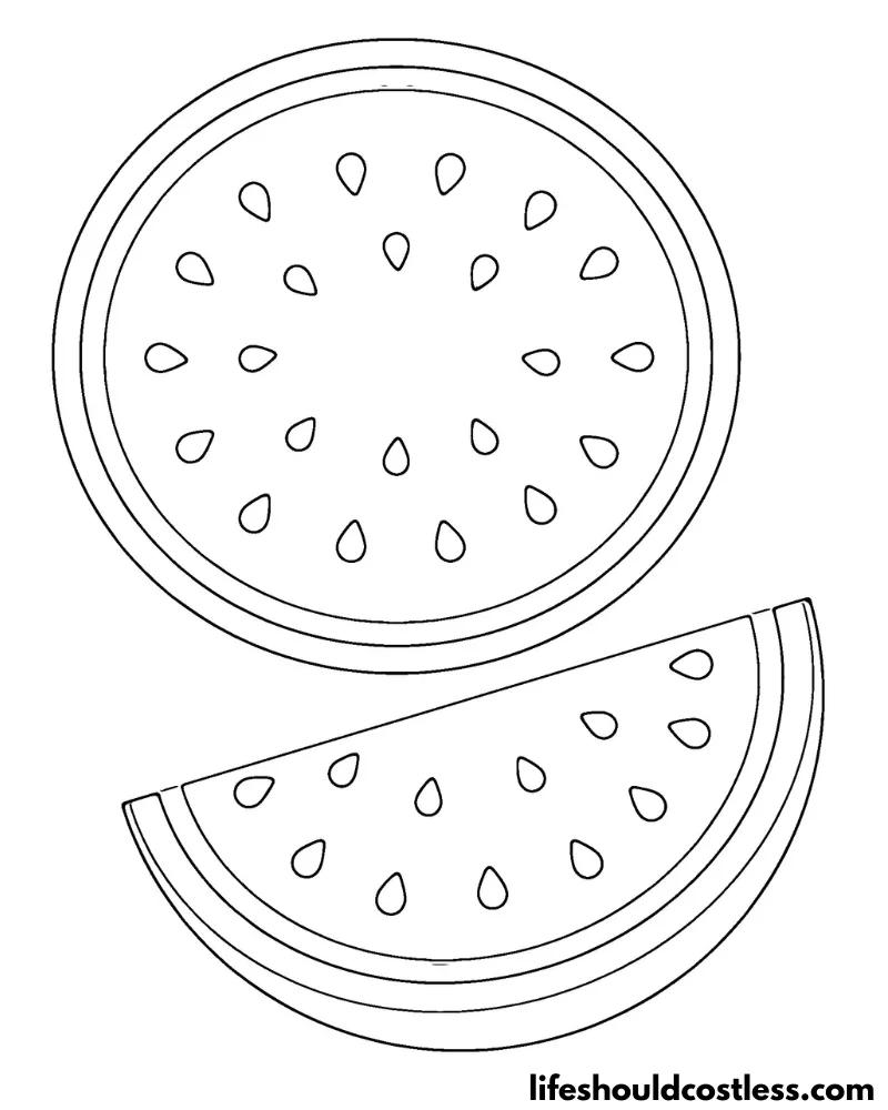 Watermelon Colouring Page Example