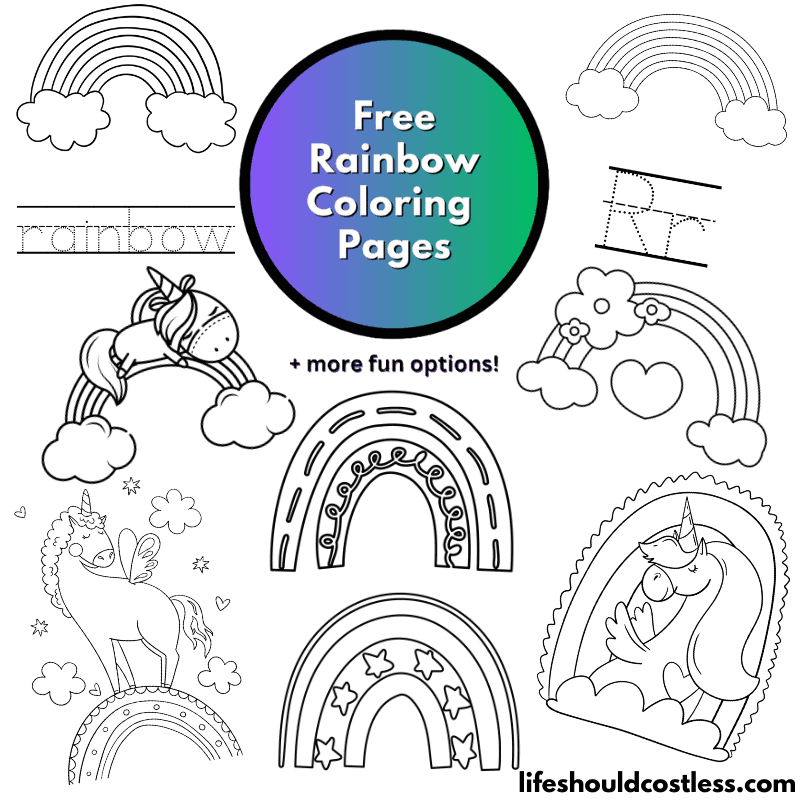 Rainbow Paper Crown Printable Spring Weather Coloring Craft