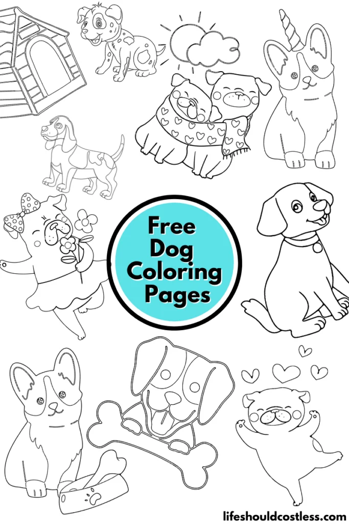 colouring pages dogs