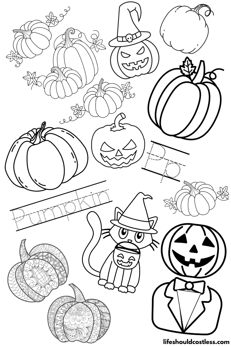 pumpkin vine coloring pages