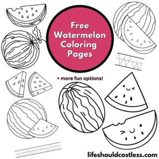 Watermelon Coloring Pages (free printable PDF templates) - Life Should ...