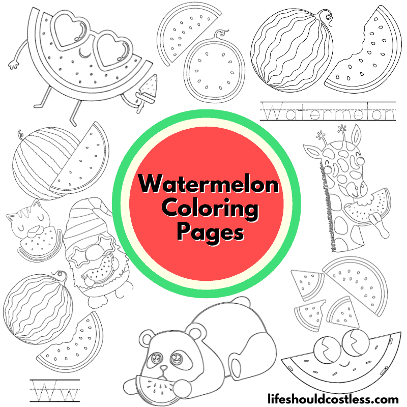 watermelon colouring pages